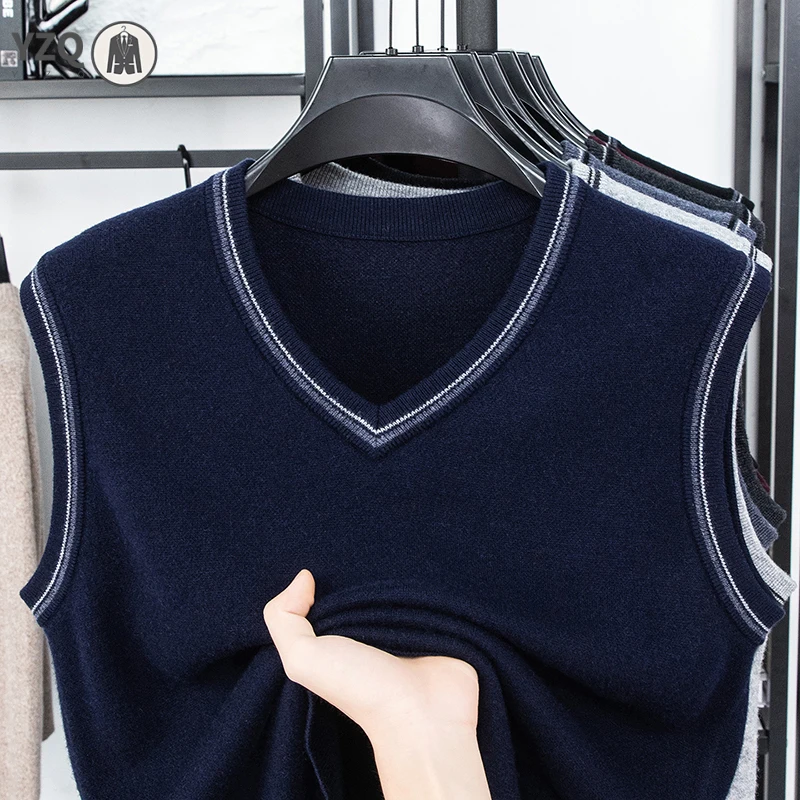 

2025 Мужской повседневный свитер, жилет, теплая удобная осенне-зимняя модная верхняя одежда
