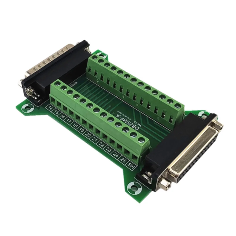 DB25MFA Terminal Block Adapter Solderless Male Female Connector Board for Electronics with to Terminal Correspondence