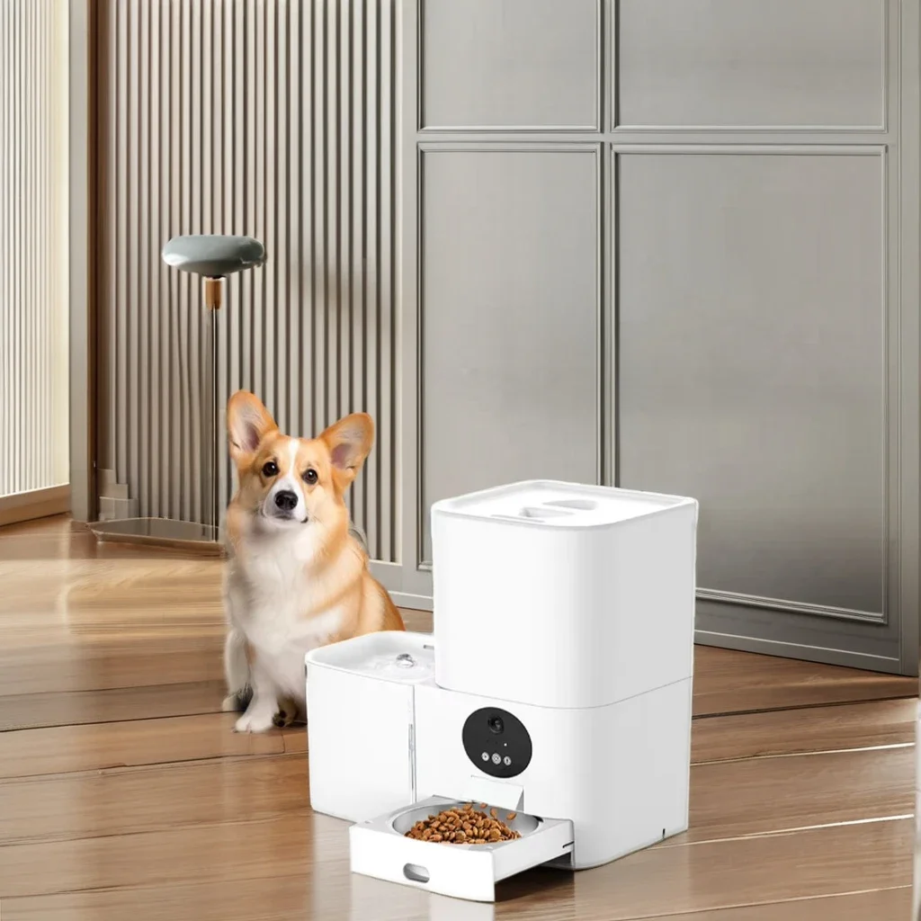 

Smart Wi-Fi 2-in-1 Electric Pet Feeder Intelligent Automatic Dog and Cat Water Dispenser with 5L Capacity for Small Animals