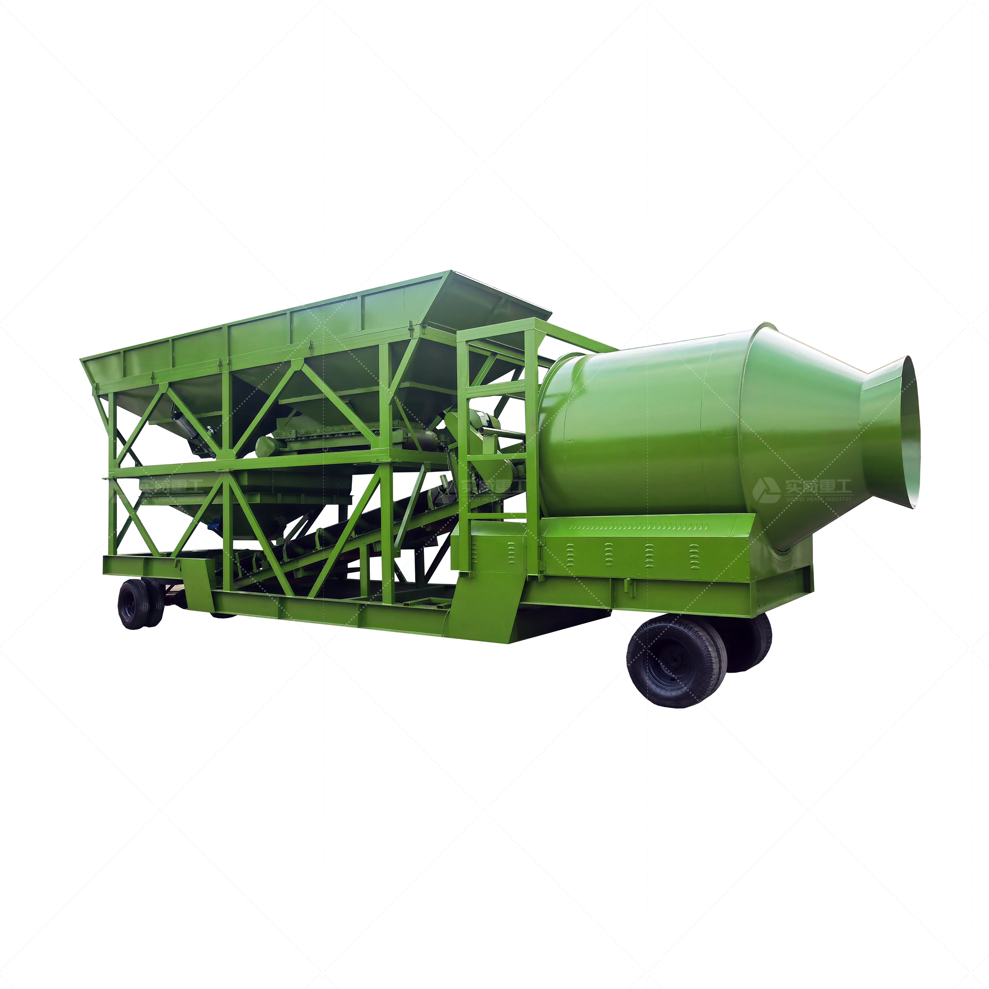 Low Price Mobile Concrete Batching Plant with Drum Concrete Mixers PLC Controlled Electric Production Line Featuring Pump Motor