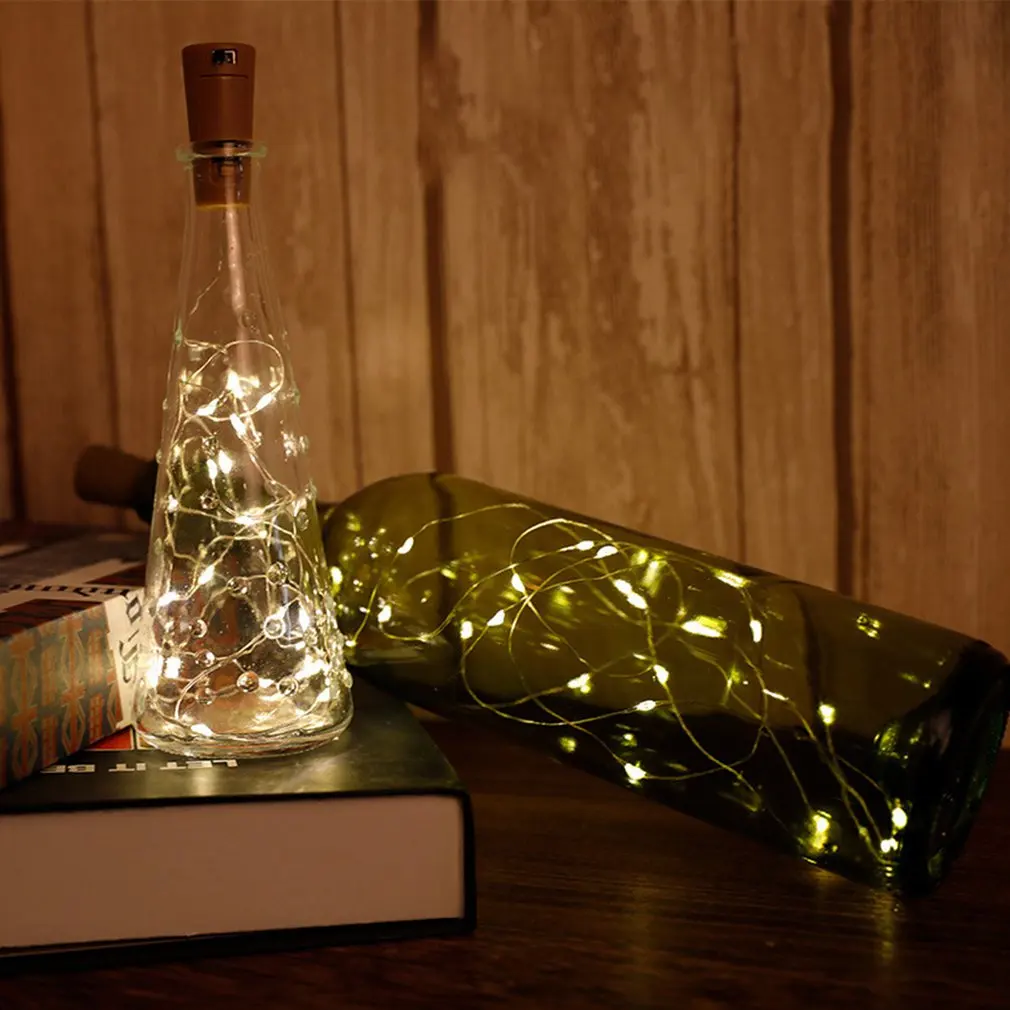 솔라 와인 병 라이트 코르크 와인 병 스토퍼, 구리 와이어 스트링, LED 조명, 요정 램프, 실내 야외 파티 장식