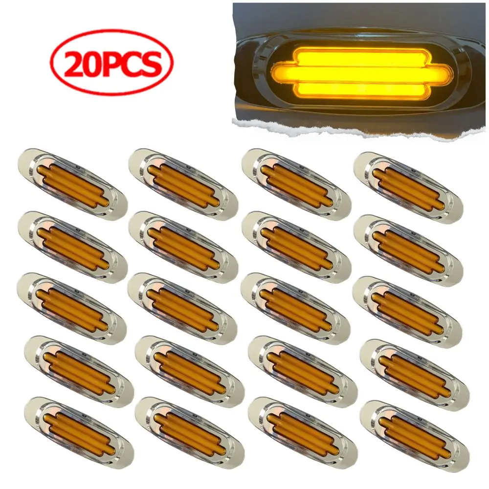 

20PCS 16LED Marker Lights Light 12 v Trailer Lights LED Taillights Outline Lamp Amber Side Marker Light For Trucks