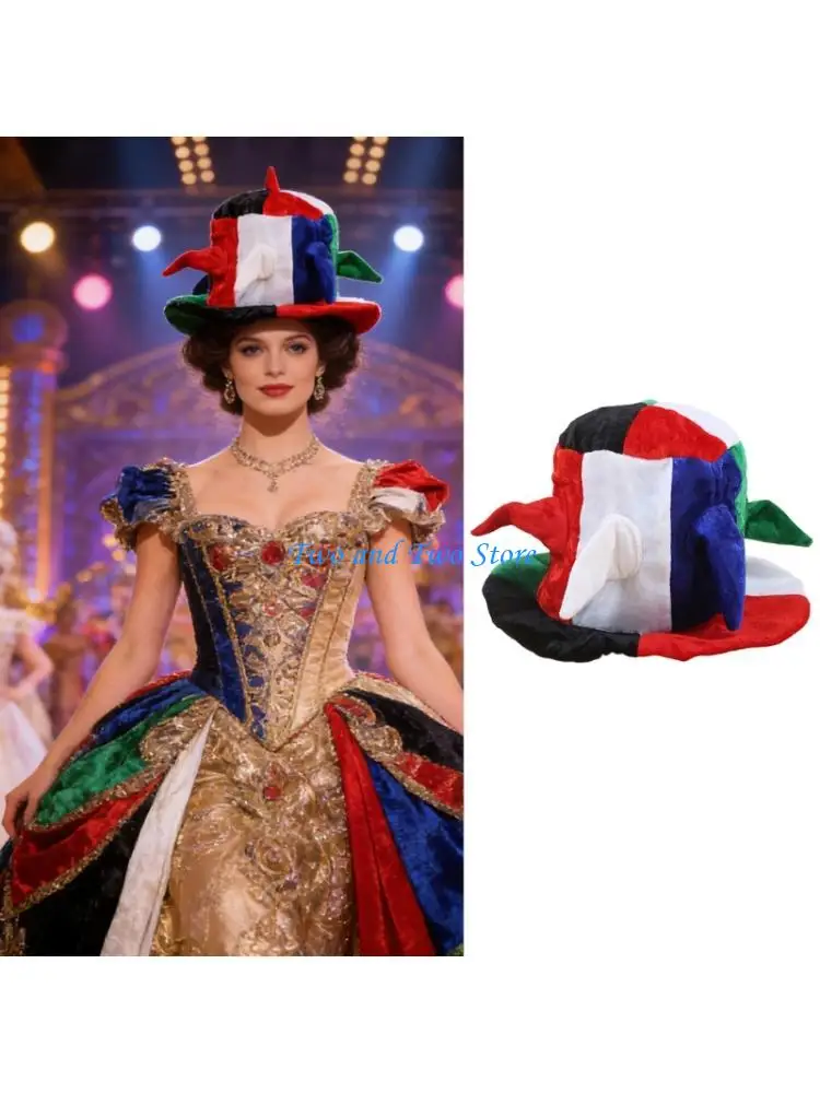 

HX6F Humorous Clown Hat Flannelette Cap for Theme Parties And Music Festivals