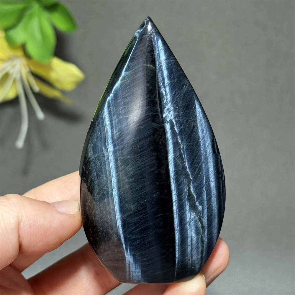 Natural Sapphire Blue Tiger Crystal Free Form Torch Home Feng Shui Decoration Reiki Massage Beauty Spiritual Meditation Healing