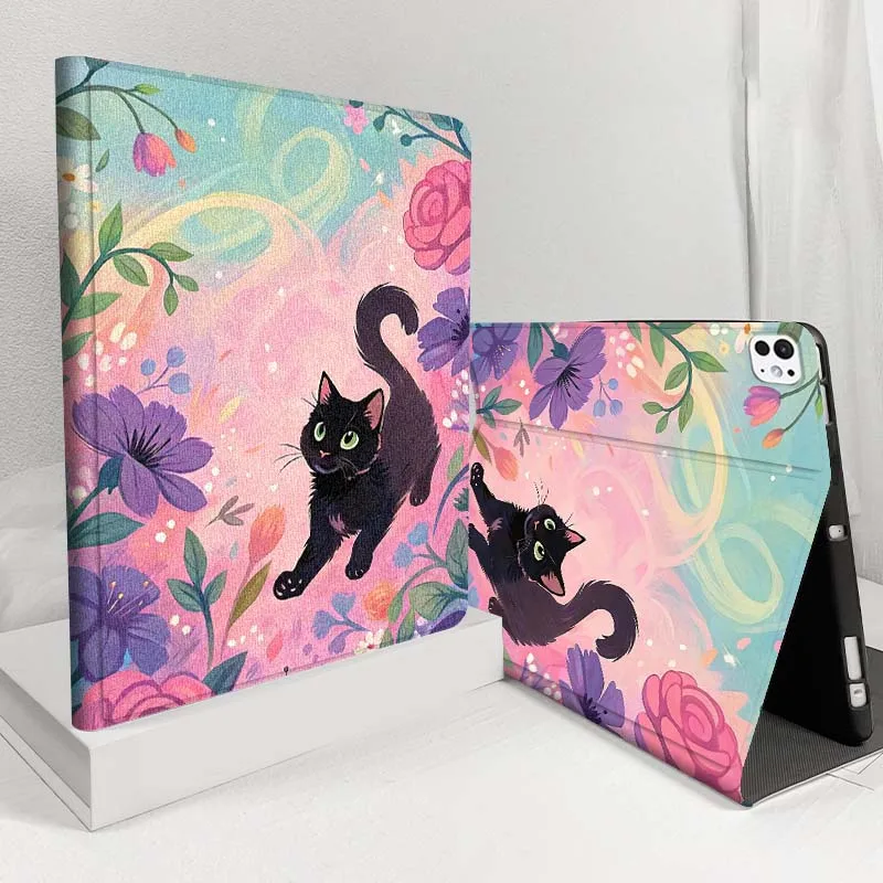 

Three cats bathtub jungle plants For iPad Pro Air 5 4 3 13 11 8 7 6 5 10th 7th 6th 10.5 12.9 10.9 Tablet Case