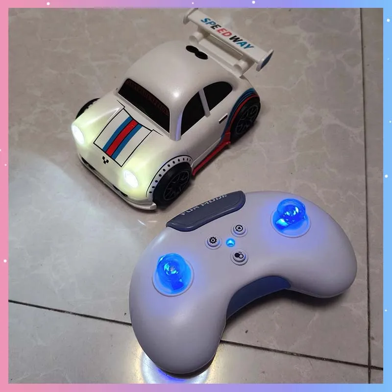 RC Car 2.4G Mini Remote Control Car With Light And Sound With Follow/Escape Mode Cute Desktop Drift Car Modle Car Toy Gift
