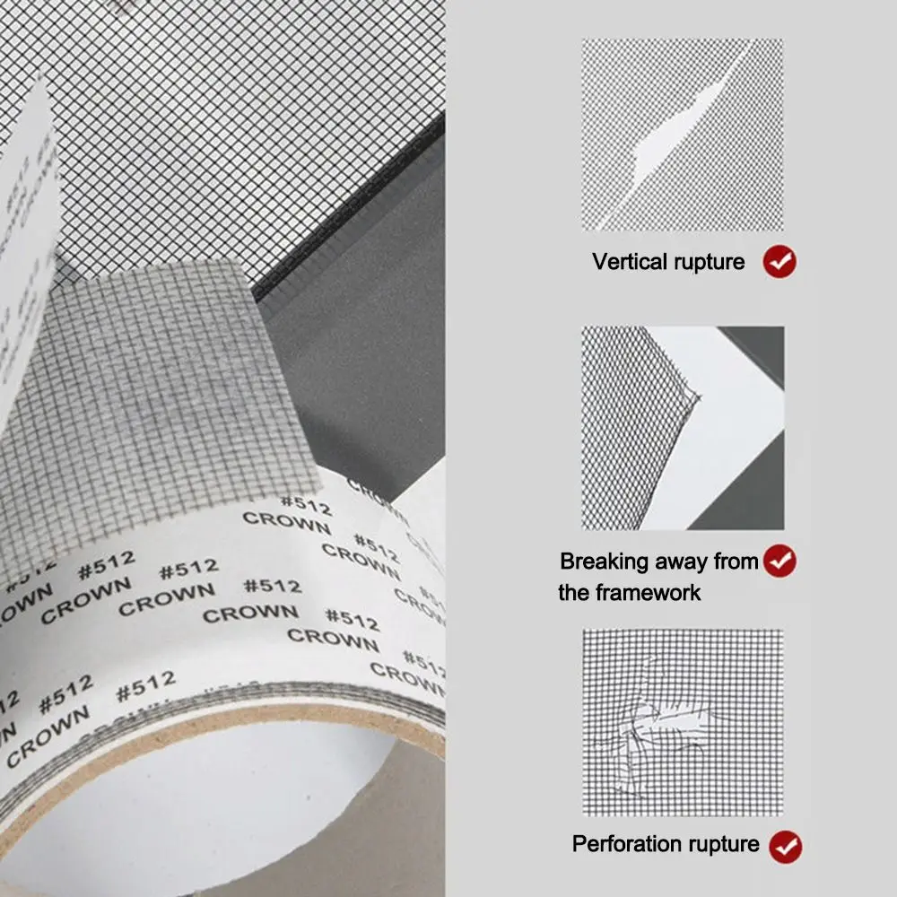 Multipurpose 5cm Window Screen Repair Tape Self Adhesive Anti Insect Mosquito Mesh Tape Net Door Fix Patch