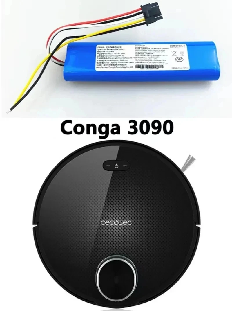 14.4V 12800mAh Battery Pack 100% New for For CECOTEC CONGA 3090 3091 3092 1690 1890 2090 2290 Robot Vacuum Cleaner Accessories