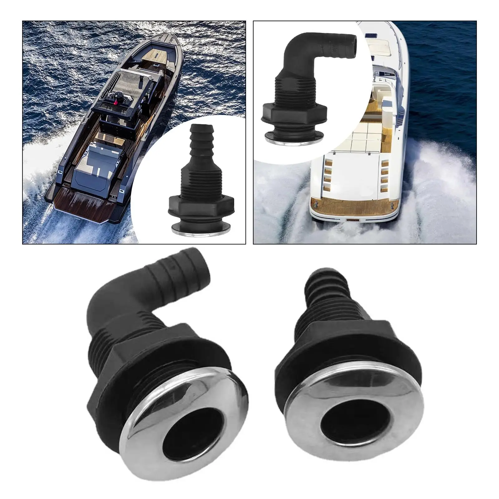 thru Hull Fitting Convenient Installation thru Hull Scupper Bilge Pump Drain Durable Hull Bilge Vent Fitting Hull Hose Connector