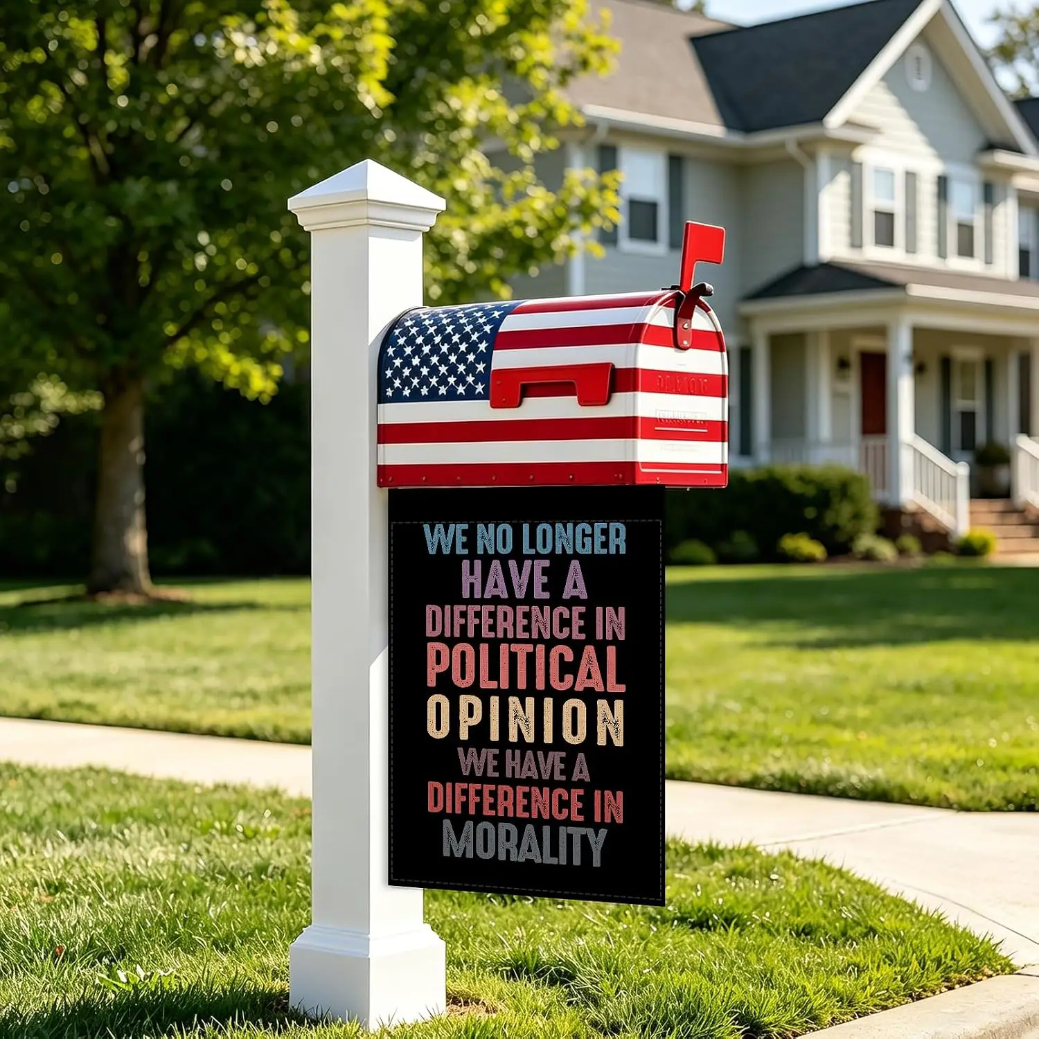 We No Longer Have A Difference In Political Opinion Inspirational Garden Flag 12x18 Inch Double Sided Burlap We Have A Diffe kkz