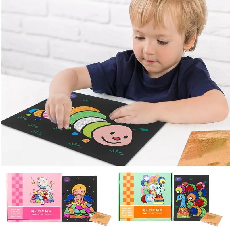 

Scratch Arts For Kids Glitter Magic Paper DIY Painting Paper Scratch Arts Painting Cards For Kids Educational Toys Drawing Toys