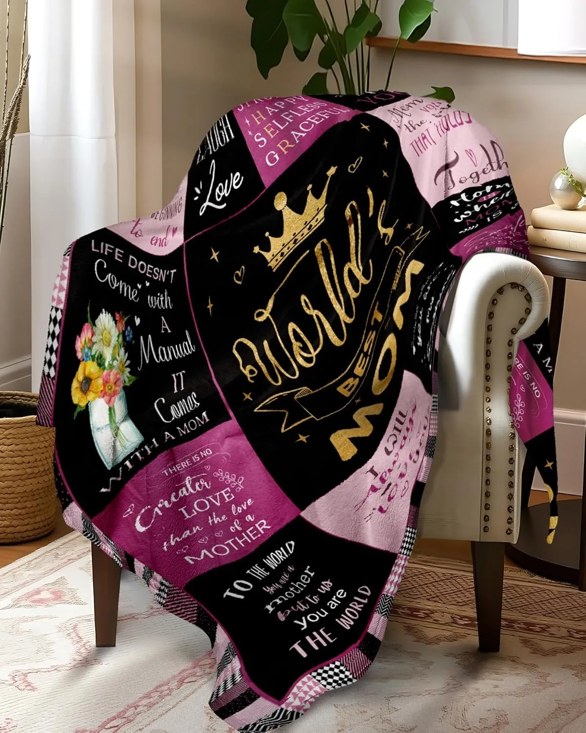 Perfect Gift to Mom Peace Blanket for Anniversary Birthday Mother's Day Father's Day for Mom Dad Wife Sister Grandma Abuela Thro
