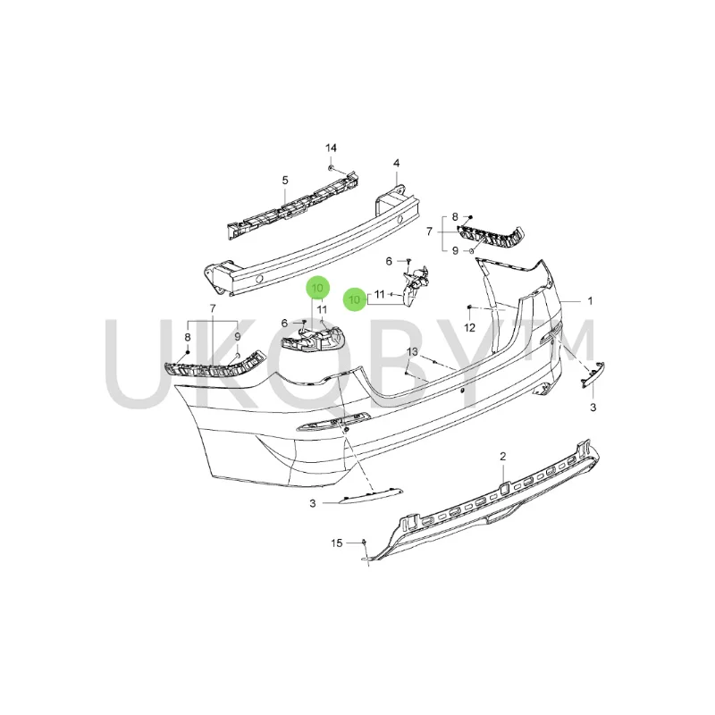 26202355 26202353 Suitable for Ch ev ro le t Cruze right Inner rear protective bar, hanging ear bar bracket, tail light bracket