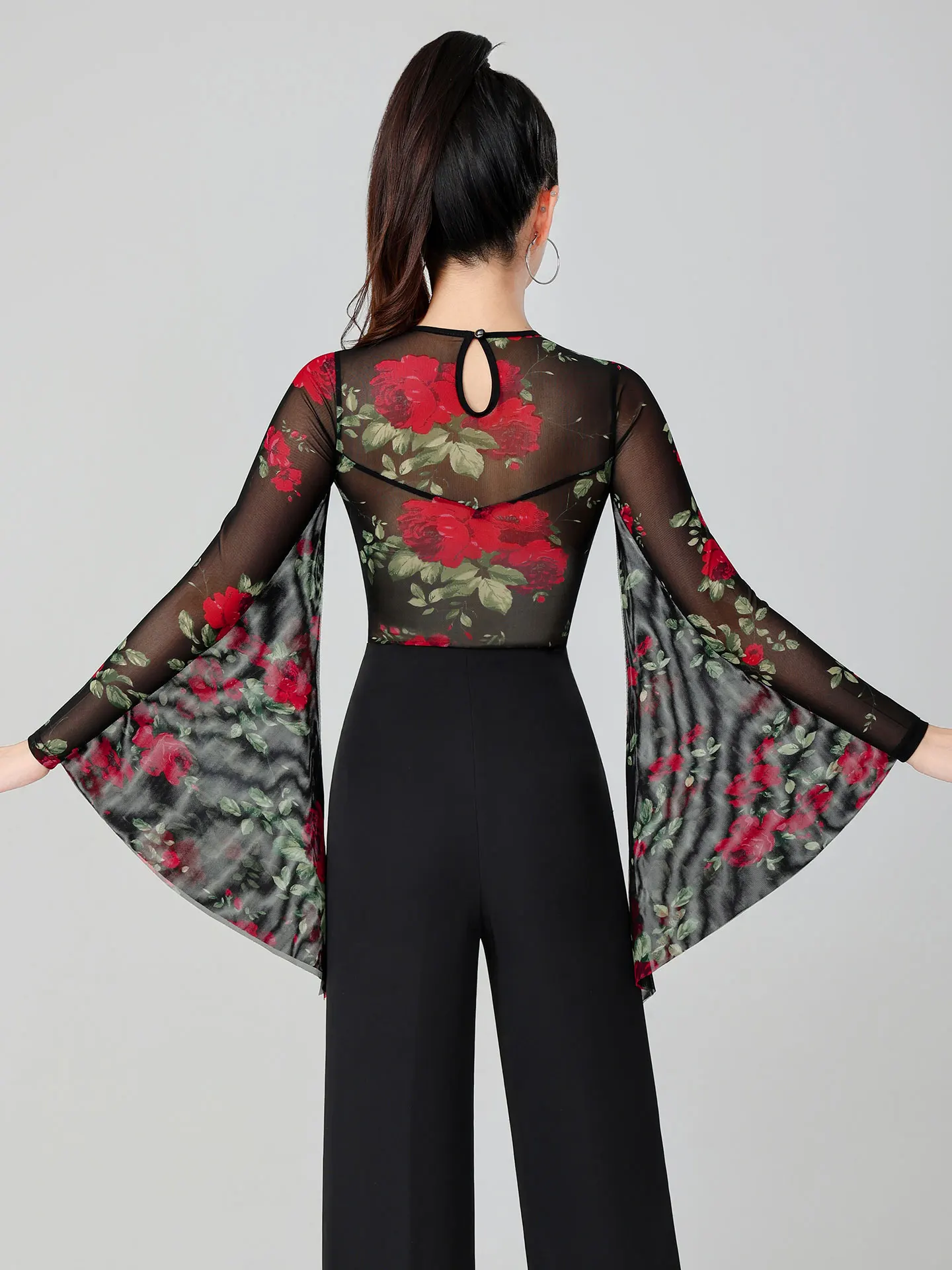 Abiti per la pratica della danza latina Temperamento alla moda stampato Body da ballo standard nazionale di marca di fascia alta da donna