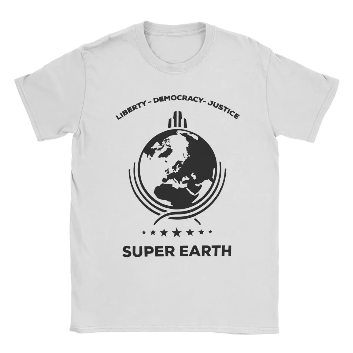 Men's T-Shirt Helldivers Super Earth Divinngg Into Hell Fun Cotton Tees Short Sleeve Video Game T Shirts O Neck Tops Plus Size