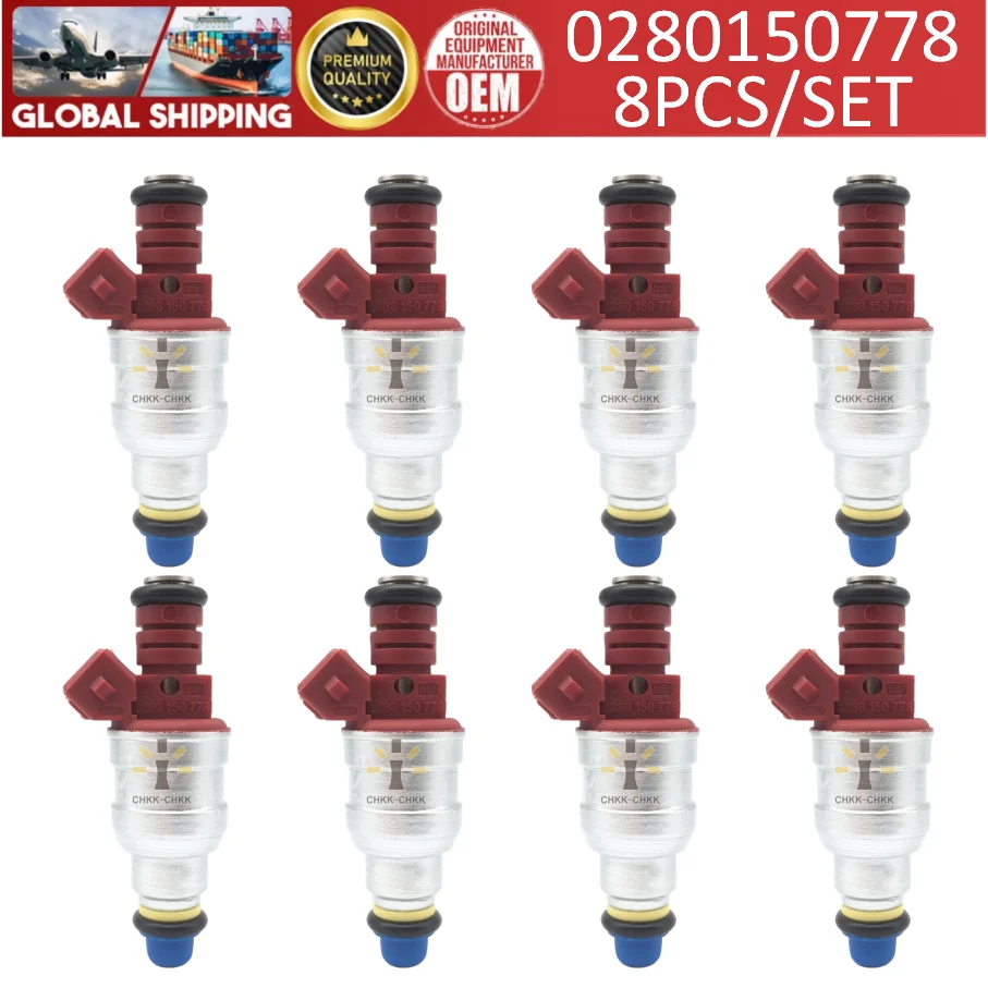 8pcs Fuel Injectors 0280150778 for BMW 530i 540i 740i 740il 840ci 3.0L 4.0L 4.4L V8 #1993-1998