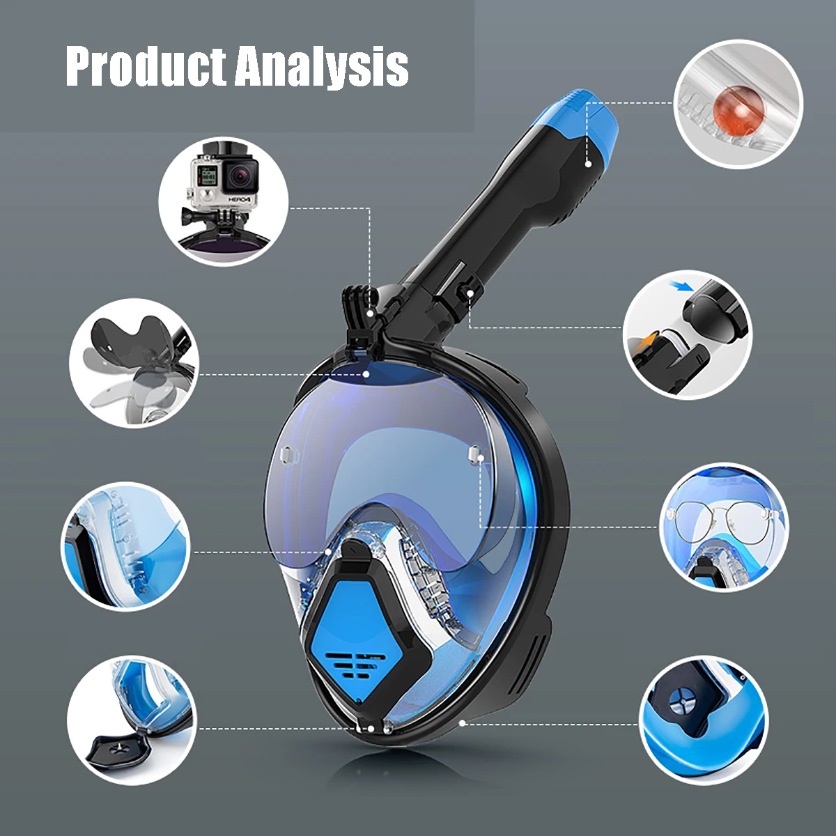 

10 Generation diving mask Underwater Snorkeling Full Face Swimming Mask Diving Respirator Masks Breathing for Kids Adult