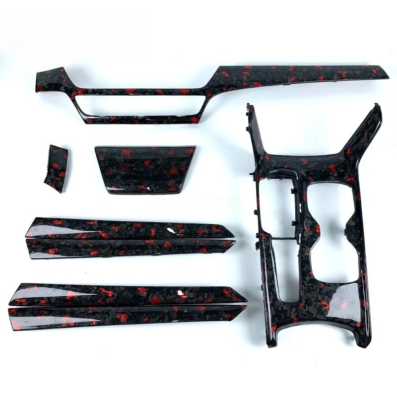 Customized Red Powder Forged Carbon Fiber Car Interior Trim Kit for  10th Gen Car Interior Accessories