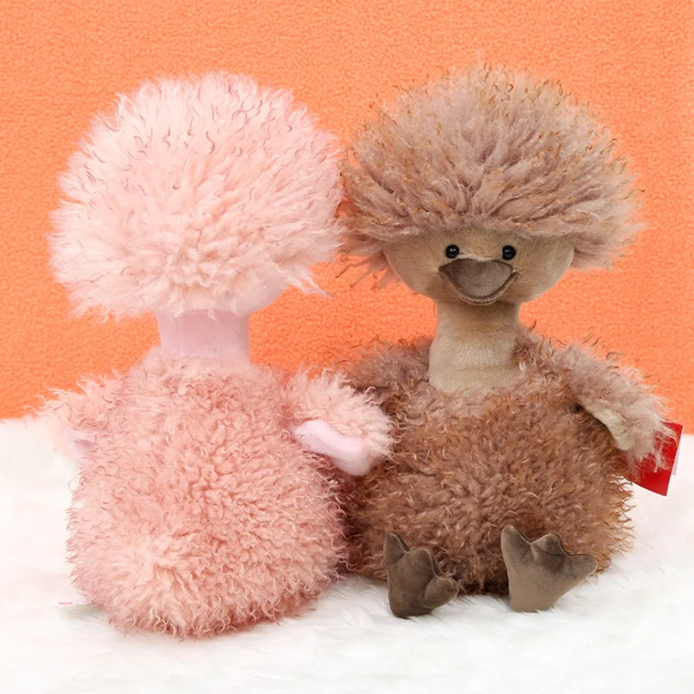 Creative PP Cotton Curly Duck Plush Fluffy Lovely Cartoon Duck Doll Soft Kawaii Home Decor