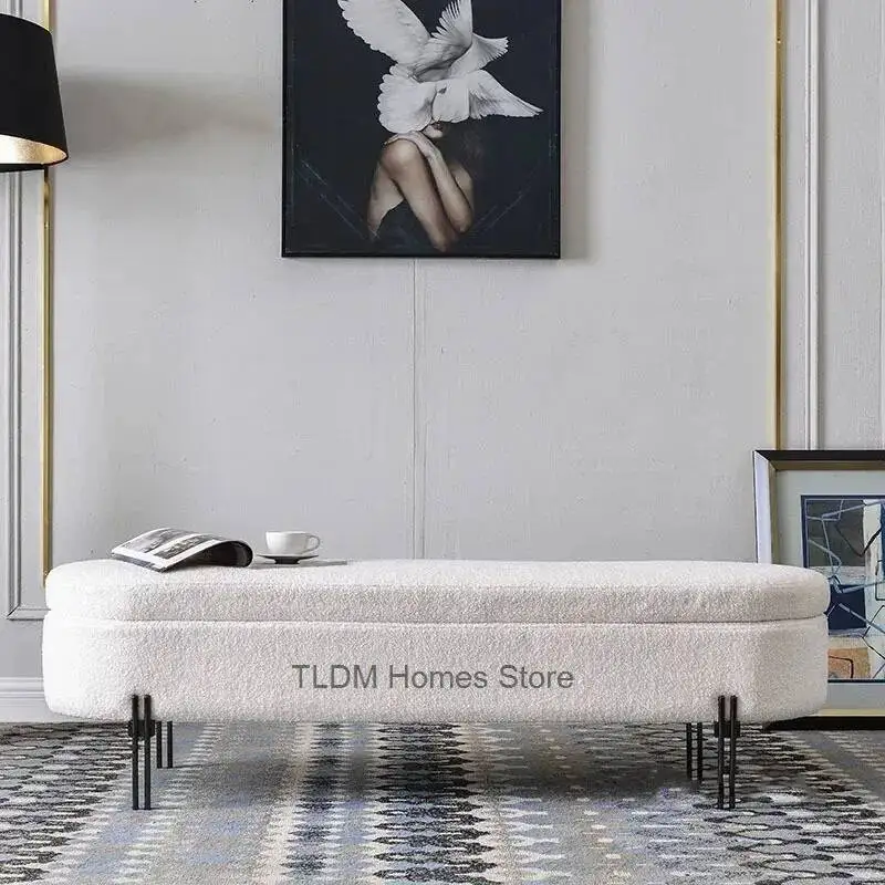 

Luxury Nordic Ottomans Shoe Changing Room Stools Household Living Door Light Furniture Bedroom Storage Sofa Bench Shoe Stool 스툴