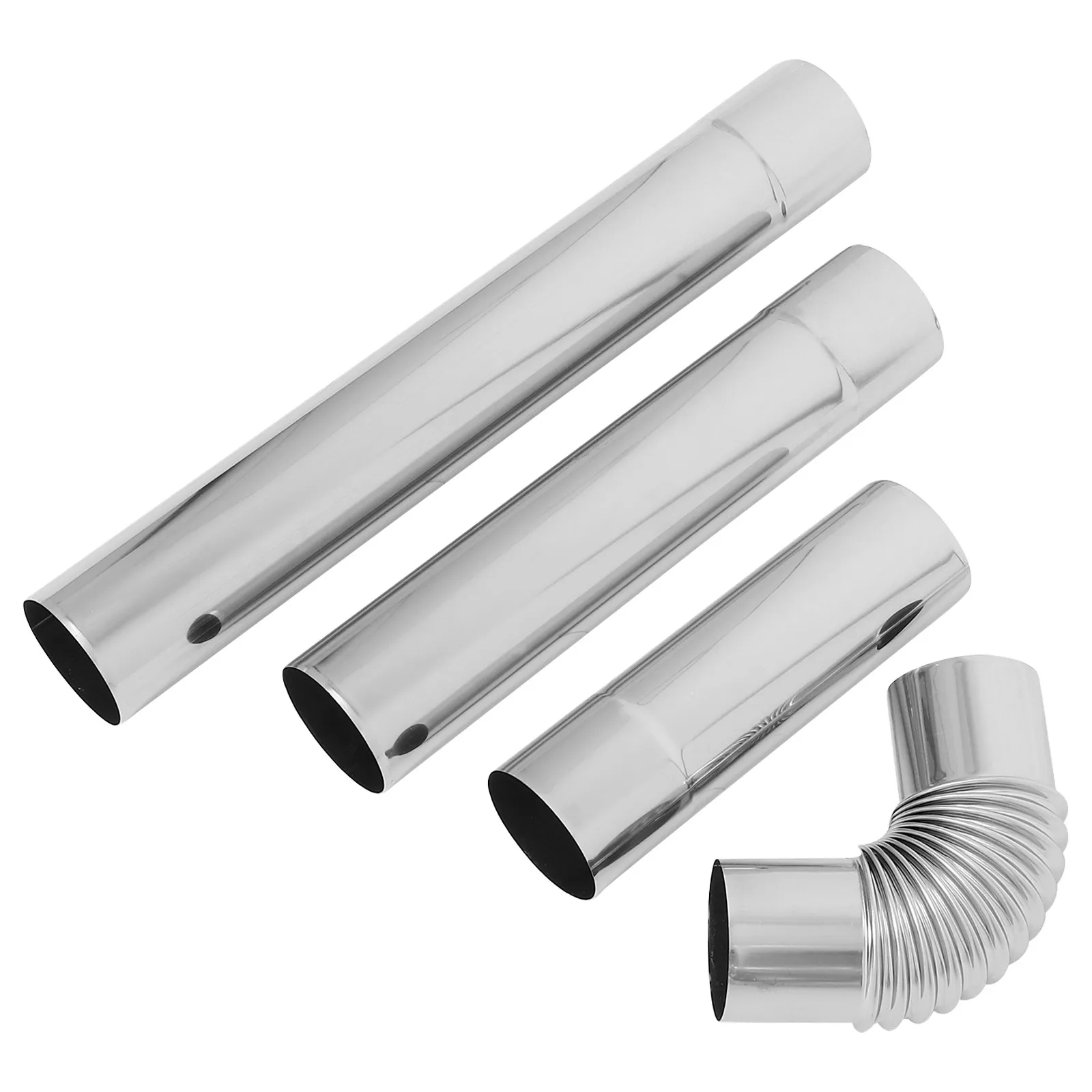 

Комплект из 4 труб из нержавеющей стали для дымохода, термостойкие отводы для газовых и дровяных каминов
