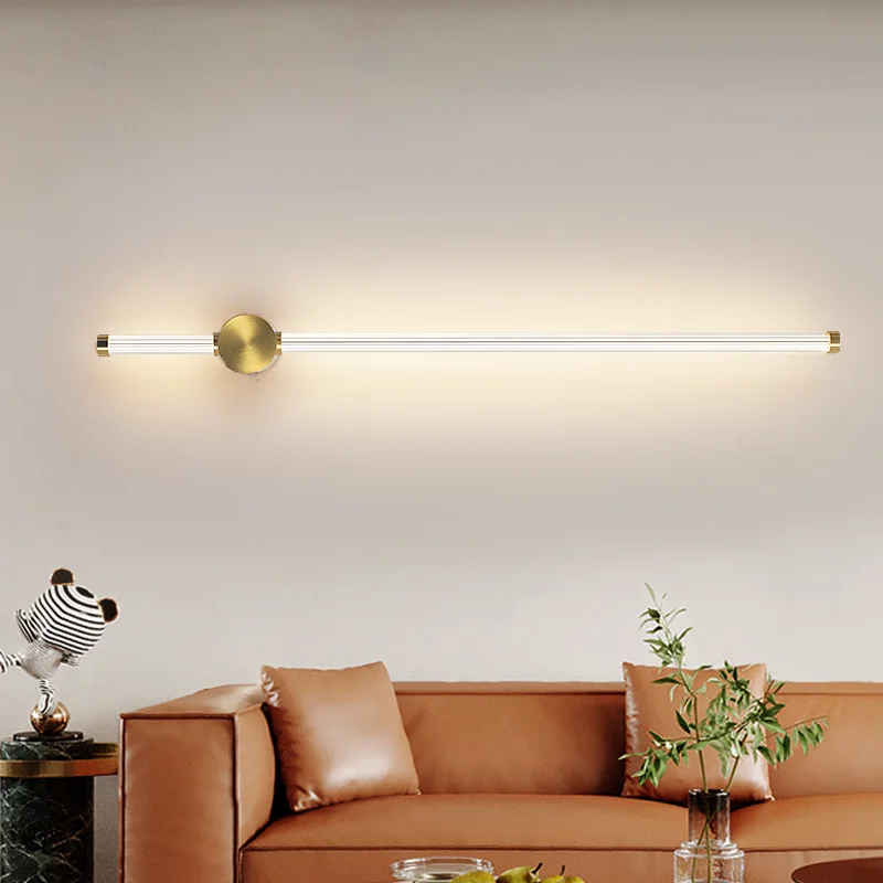 الحديثة وحدة إضاءة LED جداريّة مصباح شمعدانات جدارية النحاس الجدار ضوء الاكريليك عاكس الضوء إضاءة داخلية لغرفة المعيشة الممر تركيب المصابيح #4