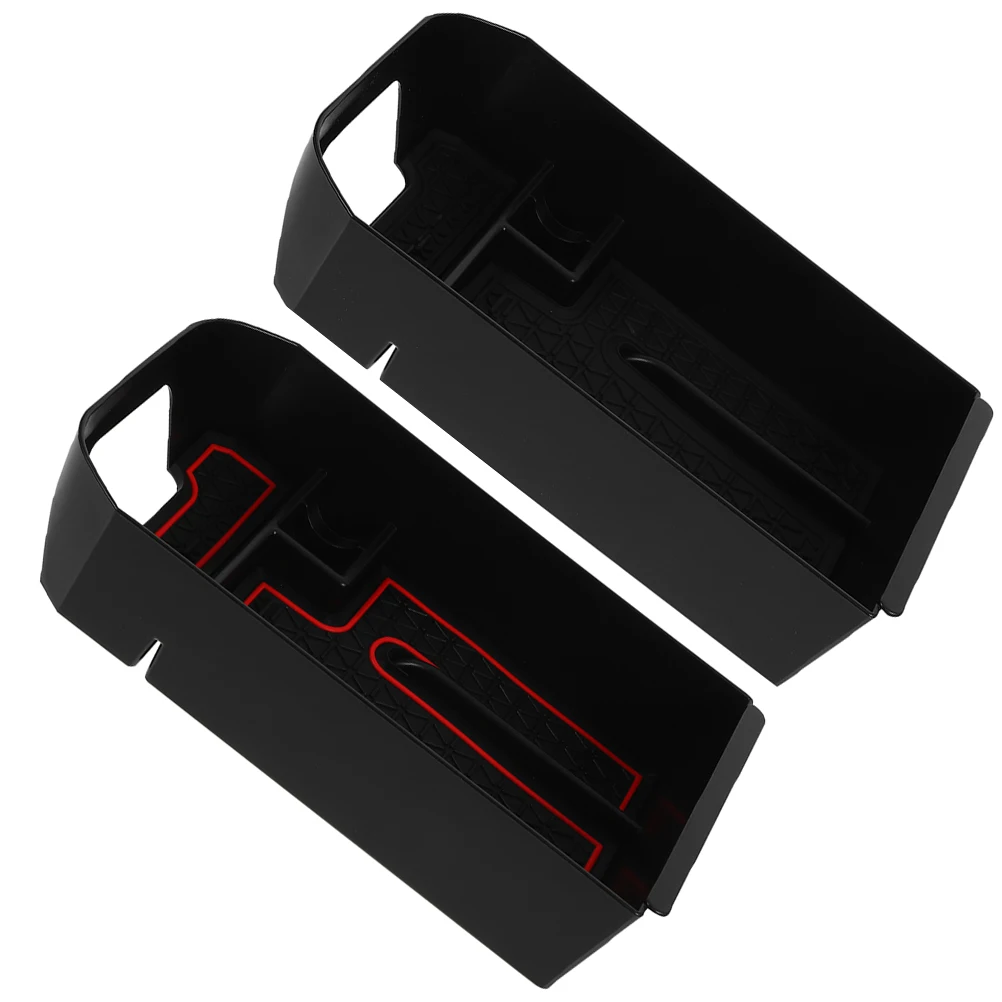 

2pcs Car Storage Box Center Console Organizer Tray Armrest Holder Phone Compartment Container Black Large Capacity