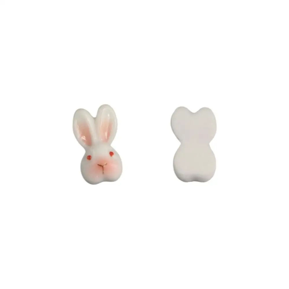 10Pcs/set Nail Supplies Rabbit Nail Decorations DIY Nail Ornaments Manicure Material Cartoon Rabbit Nail Accessories Flat Bottom