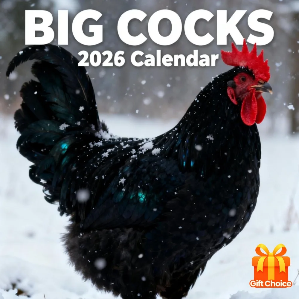 

2026Fun Rooster Calendar | Zhou/Monthly View，Coated Paper，English，Perfect for birthdays and pranks，