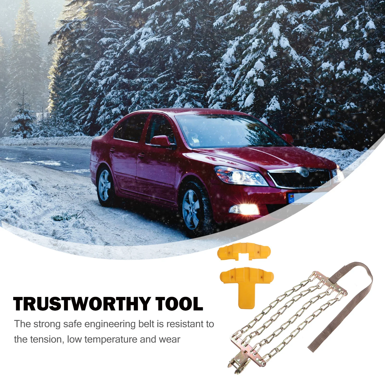 

Durable Snow Chain Balance Design Automatic Tightener Car Tire Chains Winter Strap Suv Wheel Chain 235mm-285mm Random Color