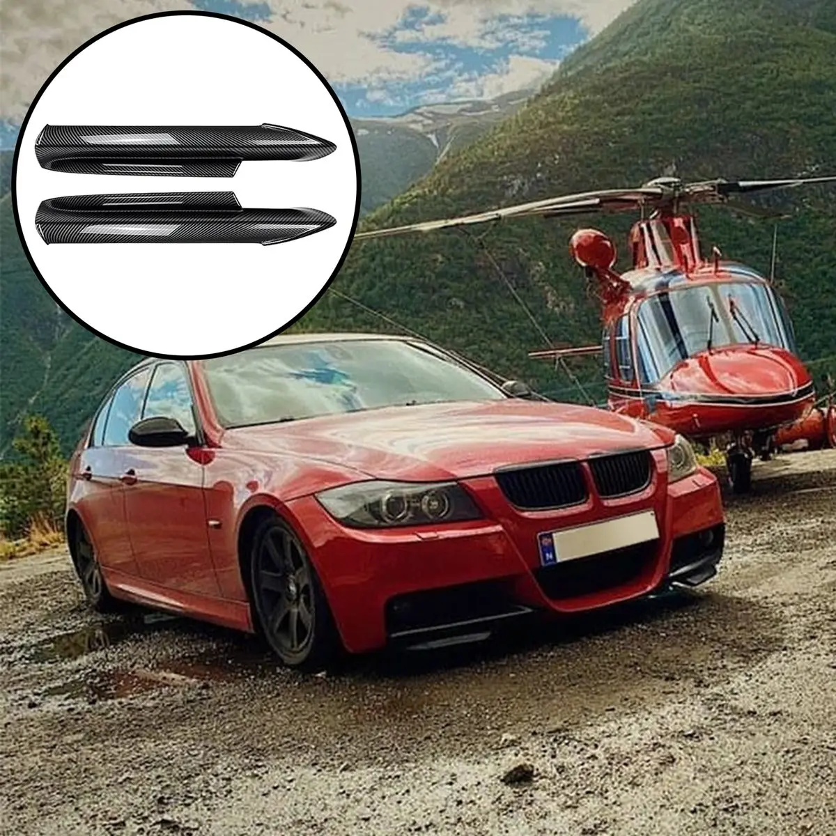 For 3 Series E90 E91 320I 330I 2005-2008 Front Bumper Lip Angle Diffuser Splitter Spoiler Protector Carbon