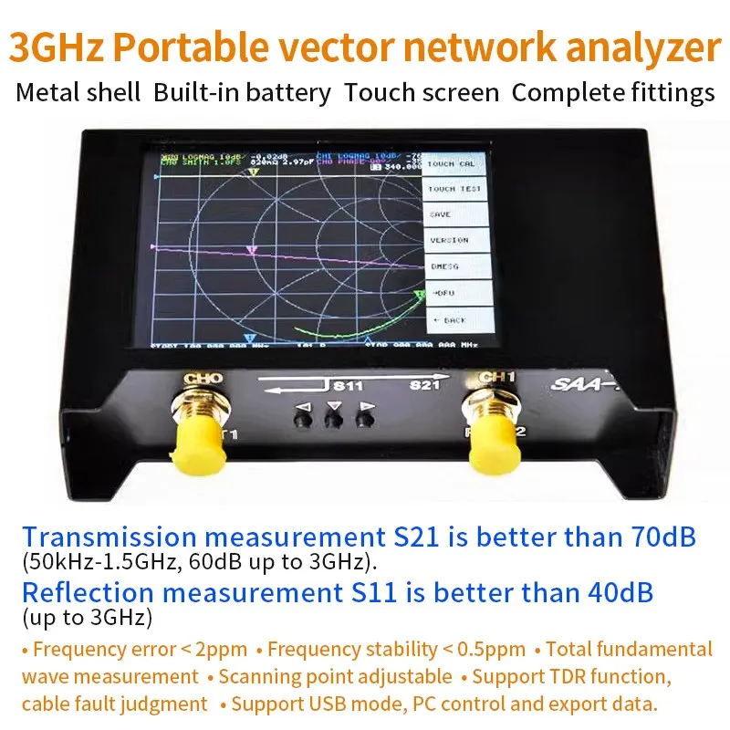 Nanovna V2 Antenna Analyzer 2.8 Inch SAA2 SMA 3G VNA HF VHF UHF UV Vector Network Analyzer 