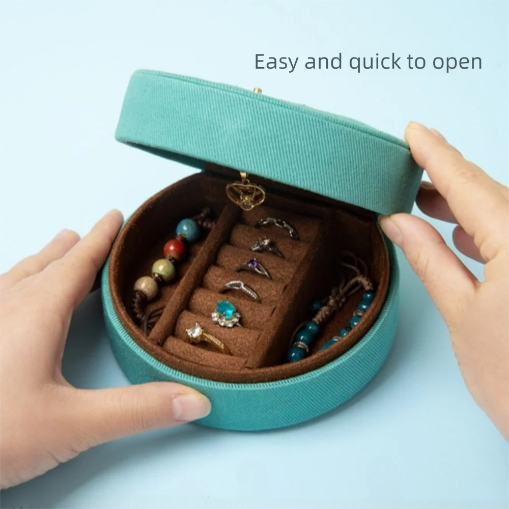 Gestickte Schmuck-Aufbewahrungsbox, Ohrringe, Organizer, Reise, tragbare Handtasche, Schmuck-Display, staubdichte Geschenkverpackung