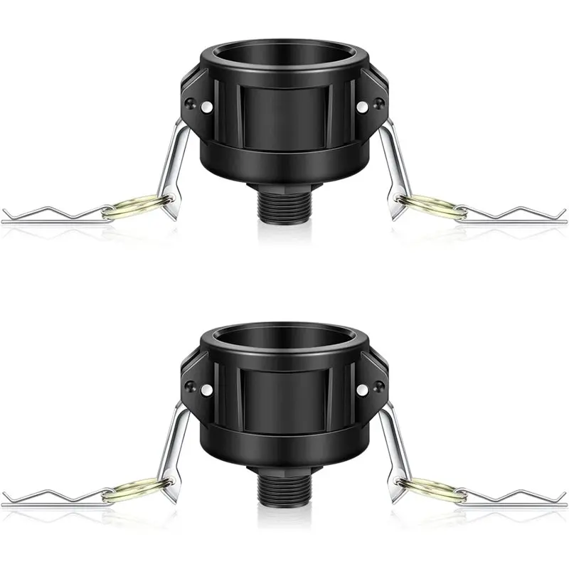 AS94-IBC Tote Fittings Adapter 2 Inches 2Pcs 275 330 Gallon Tote Tank Drain Adapter With Camlock Garden Hose Connection