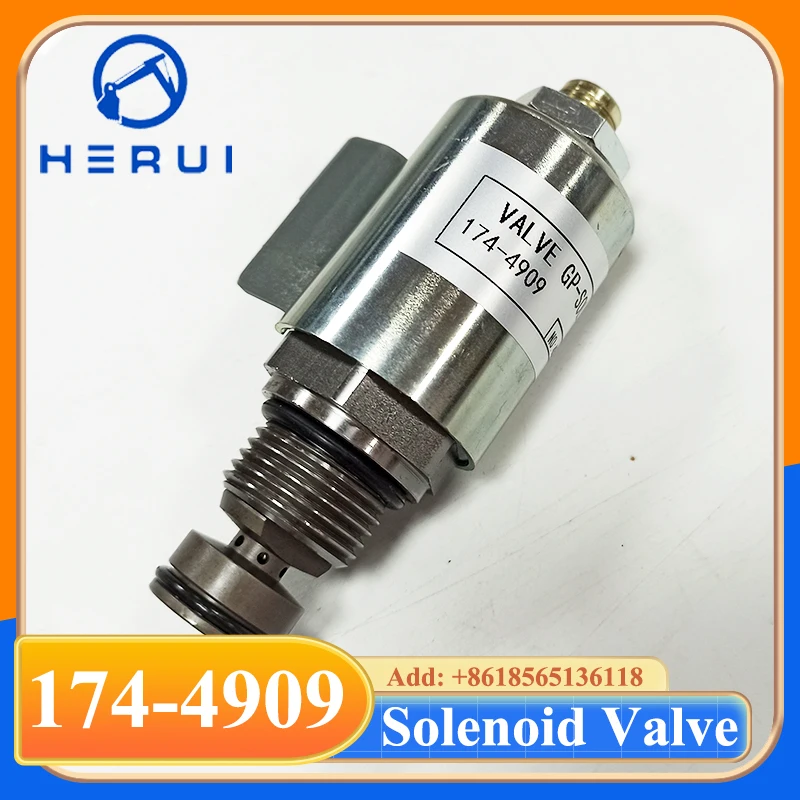 Excavator Solenoid Valve 174-4909 for D6N D6R D7R Tractor Parts Fuel Cut Off Solenoid 1744909