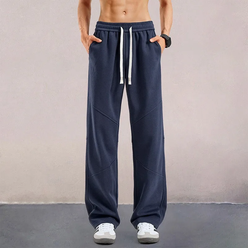 

Американские простые мужские длинные брюки, мужские повседневные свободные широкие брюки, весенне-осенние прямые спортивные штаны