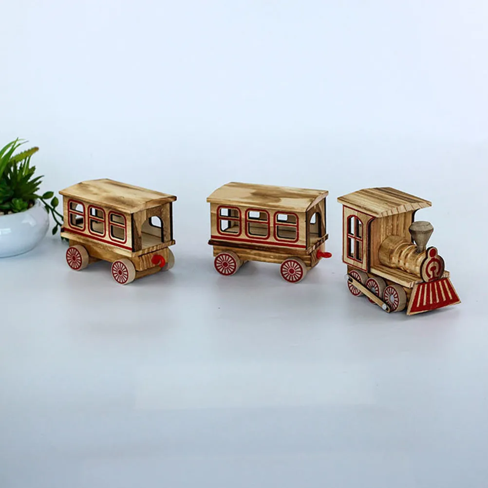 

Christmas Train Wooden nament Holiday Home Decor Natural Model Toys Non Remote Transport Fine Craftsmanship Realistic Design