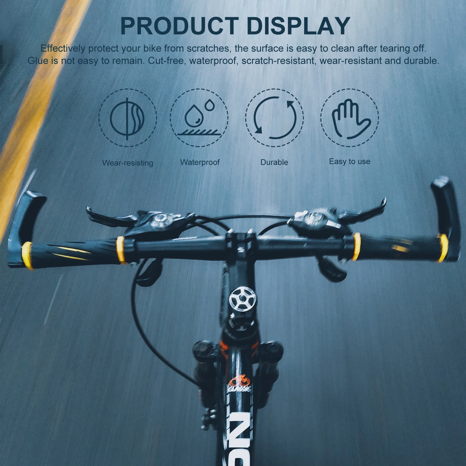 

5 Sets Bicycles Frame Protective Film Waterproof Scratch Resistant Durable Bike Chain Stickers Fashion Design No Glue Residue