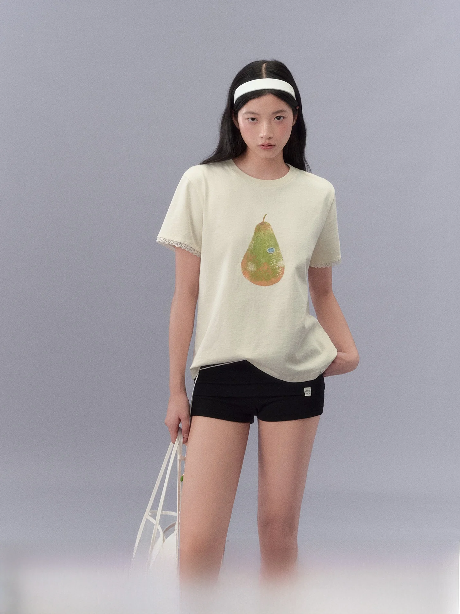 

Женская футболка из чистого хлопка с фруктовым принтом, повседневная, свободного кроя, с коротким рукавом и круглым вырезом, универсальная, летняя, La Lune Du Ciel