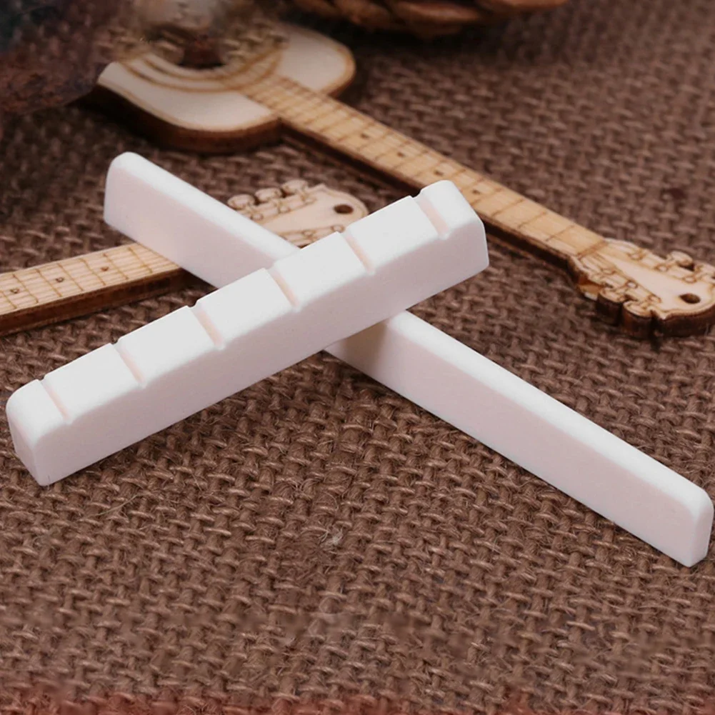 

6String Bone Classical Guitar Bridge Saddle And Nut White Bone Bridges Replacement Part 80mm 52mm Real Bone Guitar Nut Saddles