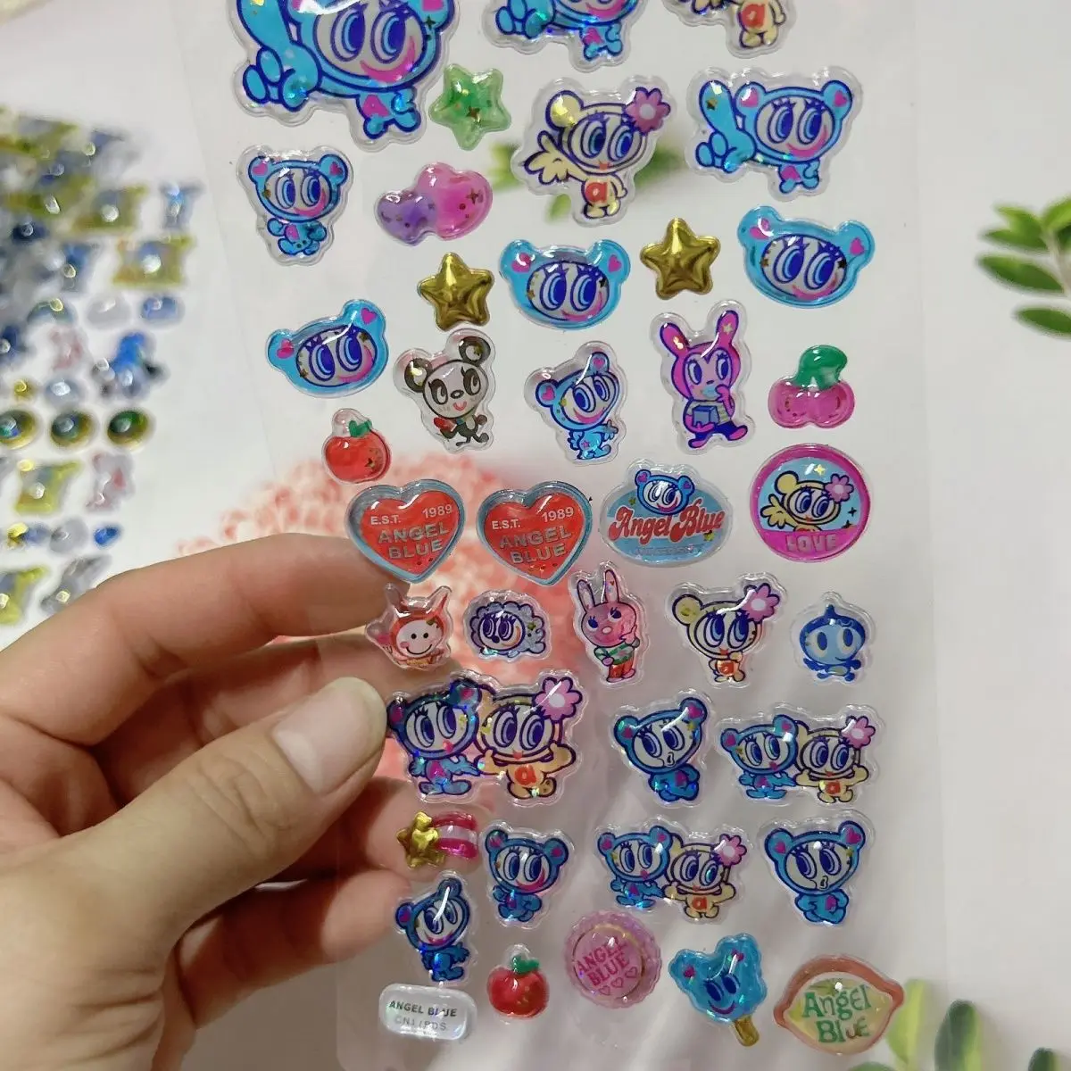 ديزني الملاك الأزرق ملصق الكرتون 3D الإغاثة ملصق DIY جراب هاتف كوب الماء الغيتار حقيبة الديكور فتاة صبي ملصقات المكافأة