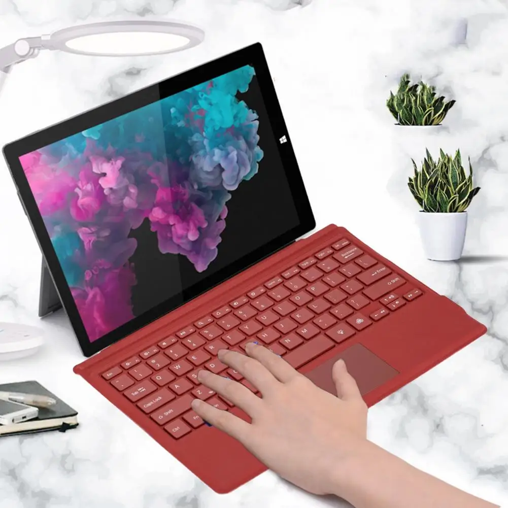 Bluetooth-compatible Keyboard with Protective Case Multi-Touch Trackpad Detachable Tablet Keyboard for Surface Pro 3/4/5/6/7