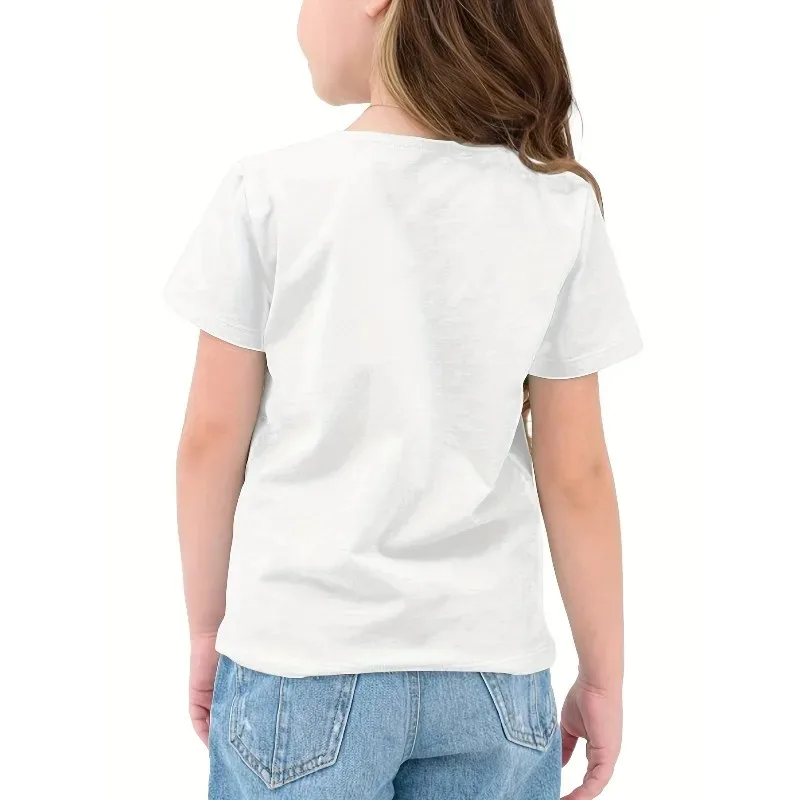 ديزني غرزة مزدوجة الوجهين الكرتون المطبوعة تي شيرت للبنين والبنات أزياء تي شيرت الصيف جديد تنفس القطن الخالص تي شيرت