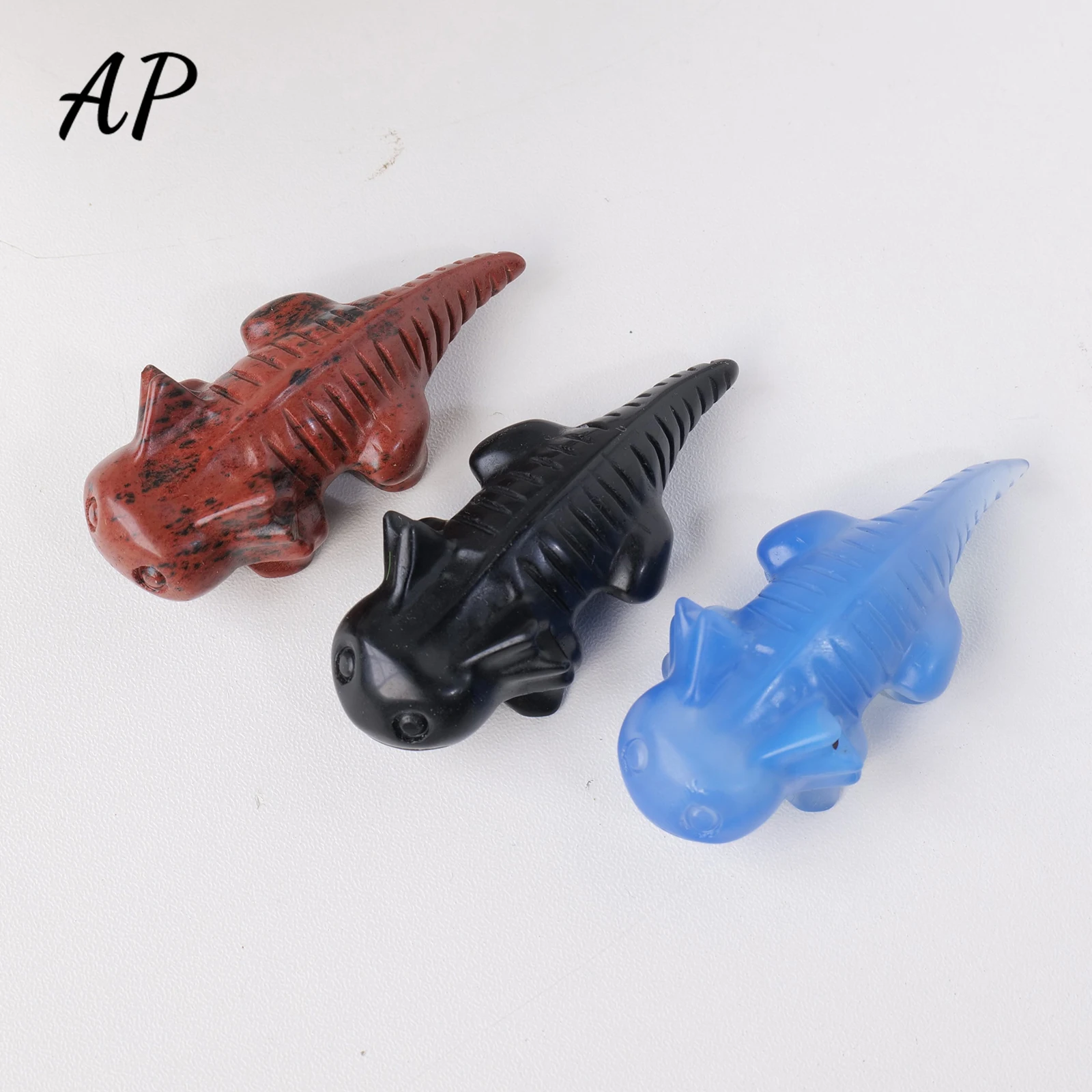 1PC Natural Stone Obsidian Crystal Carved Salamander Crystal Crafts Healing Stone Opal alamander Statue Crystal Ornament