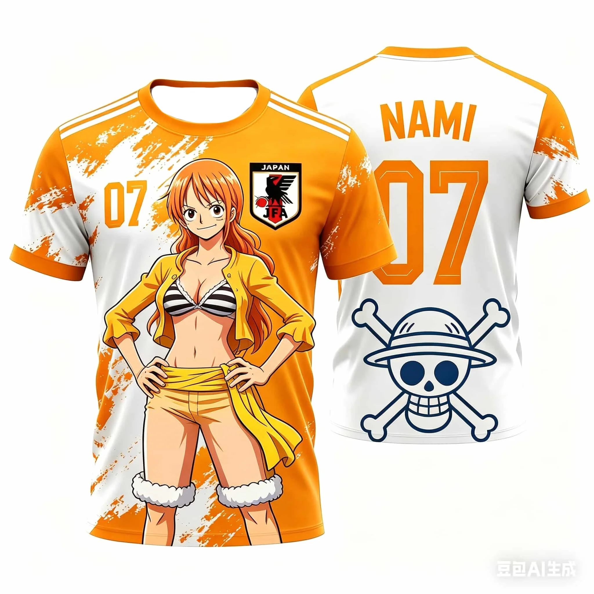 One Piece Tony Tony Chopper Japan Fußballtrikot, Unisex, für Kinder, schnell trocknend, atmungsaktiv, kurzärmelig, modische Streetwear, SportTops – Detail 4