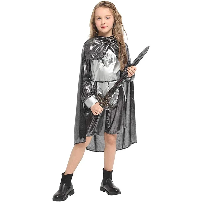 Costume de Cosplay de oral alier Médiéval pour Garçon et Fille, Gladiateur, Champion, pour Halloween, Carnaval de Pourim