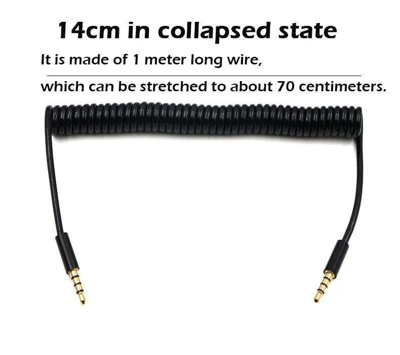 Rallonge Jack 3.5mm 4 3 Pole TRRS to TRRS Male to Female Headphone Stereo Audio AUX Spring Coiled Spiral Cable