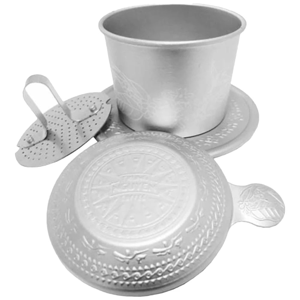 

Vietnamese Filter Patterned Aluminum Drip Cup Portable Outdoor Travel Coffee Supplies Hand Brewed Rich Aroma Healthy Gifts