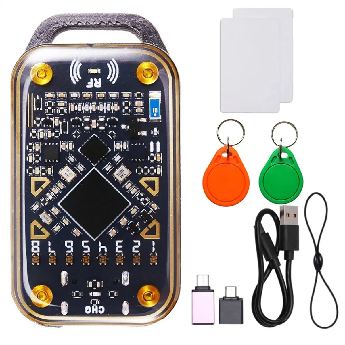 Chameleon Ultra RFID Smart Chip Reader Smart Card Emulator NFC Duplicator + 2XUID Sleutelhanger/Kaart voor 125K 13.56M ID IC-kaart