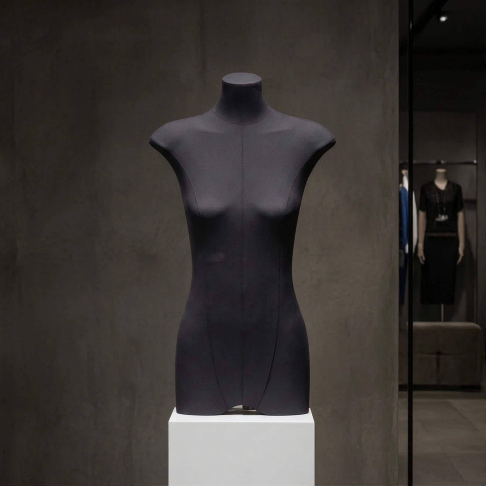 Female Torso Mannequin Black Headless Mannequin Torso Dress Form Compact Manikin Hourglass for Retailers, Window Displays
